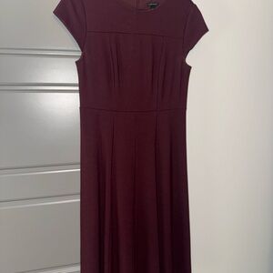 Ann Taylor Deep Burgundy Midi Dress